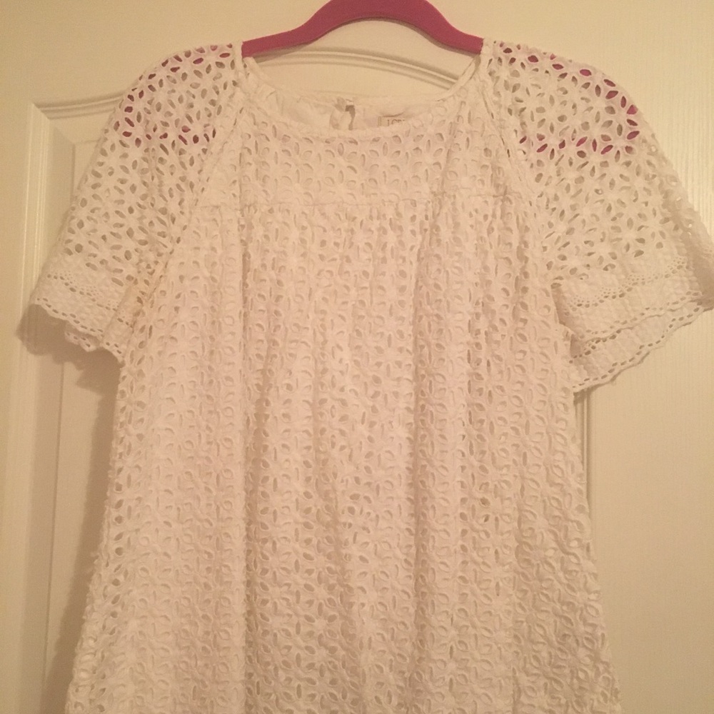White eyelet blouse